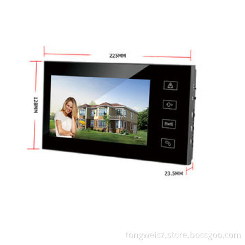 7-inch home automation system with touch key and 700TVL CMOS camera white and black